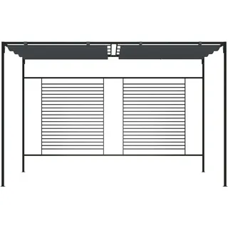 vidaXL Pavillon mit Ausziehbarem Dach 4x3x2,3 m Anthrazit 180 g/m2 - Grau