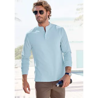 John Devin Poloshirt »mit Stehkragen« Regular-Fit, aus Baumwoll-Piqué, blau