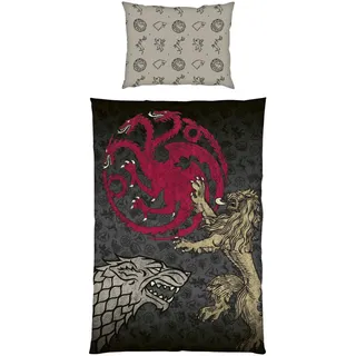 Kinderbettwäsche , Rot, Schwarz, Beige , Textil , 140x200 cm , Oeko-Tex® Standard 100 , atmungsaktiv , Heimtextilien, Bettwäsche & Leintücher, Kinderbettwäsche