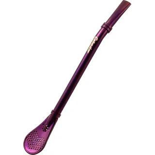 Cebador - Bombilla Mate Tee Gringo Violett 15,5cm - Edelstahl Löffelsieb - Klassisches, Hochwertige Verarbeitung - Vielseitig für alle Mate-Sorten - Violett