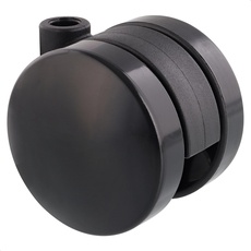 WAGNER Design Möbelrolle/Lenkrolle/Doppelrolle LAQUE - hart - Durchmesser Ø 50 mm, schwarz glänzend, Tragkraft 50 kg - Made in Germany - 01302301