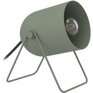 EGLO Tischlampe Tilston, Nachttischlampe mit schwenkbarem Spot, Zimmer Deko, kleine Tischleuchte aus Stahl in Grün, E14 Fassung, L 12,5 cm