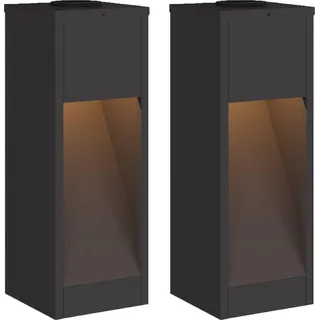 vidaXL Solar LED Wegeleuchte 2 stk. Warmes Weiß 18 x 18 x 50 cm - Schwarz