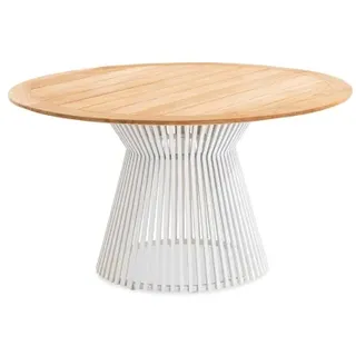 Niehoff Gartentisch Ø 140 x 76 cm Weiß/Grau