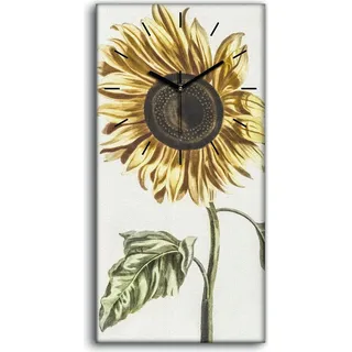 Wanduhr Bürouhr Leinwand Bild Geräuschlos 30x60 Gemälde Blumen Pflanzen Kunst - schwarze Hände