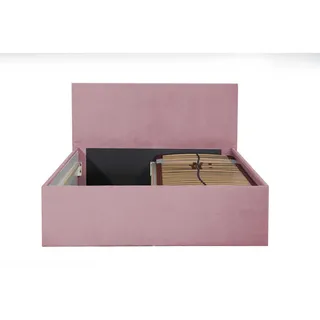 Halmon Schlafkomfort Betten Polsterbett Gent Rose 200 x 200 x 40 cm Stauraum Ohne Matratze und Lattenrost , Rosa , Holz , 200x200 cm , Schlafzimmer, Betten, Polsterbetten