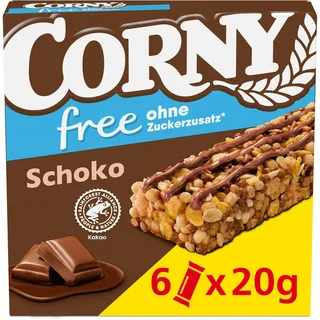CORNY free Schoko Müsliriegel ohne Zuckerzusatz 120g