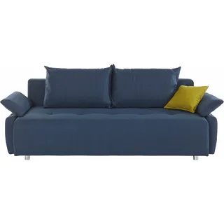 Schlafsofa COLLECTION AB "3-Sitzer, Funtastic", blau, B:212cm H:84cm T:96cm, Zierkissen: 100% Polyester;Struktur (100% Polyester);Kunstleder SOFTLUX;Microfaser PRIMABELLE (100% Polyester), Sofas, Schlafsofa, inkl. Bettfunktion, Bettkasten, Federkern, Frei im Raum stellbar
