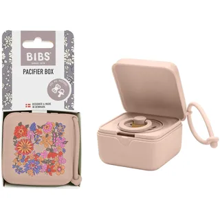 BIBS Liberty Schnuller Box mit Gummiband. Sterilisator Box für Schnuller. 100% BPA Freies Material - June Blossom Blush