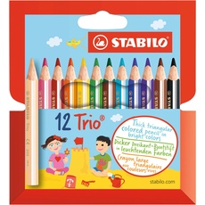 Bild Dreikant-Buntstift - STABILO Trio dick kurz - 12er Pack - mit 12 verschiedenen Farben