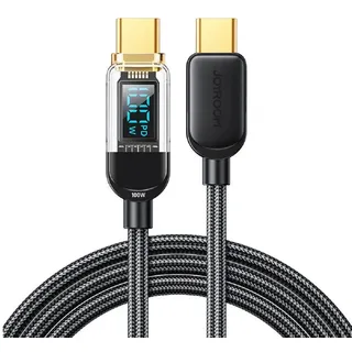 Joyroom USB C - USB C 100W Kabel für schnelles Aufladen und Datenübertragung 1,2 m schwarz (S-CC100A4) - Schwarz