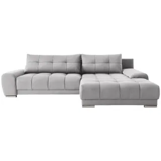 Kaiser Möbel Ecksofa Wave Mit Schlaffunktion, Stoff Soro, Hellgrau Rechts , Holz , 281x105 cm , Wohnzimmer, Sofas & Couches, Wohnlandschaften, Ecksofas