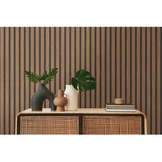 A.S. Création Vliestapete Holzpaneele Braun-Schwarz FSC®