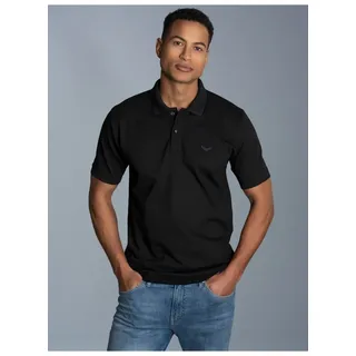 Poloshirt TRIGEMA "TRIGEMA Poloshirt DELUXE Piqué", Herren, Gr. S, schwarz, Piqué, 100% Baumwolle, Basic, lang, ohne Ausschnitt, Shirts Poloshirt