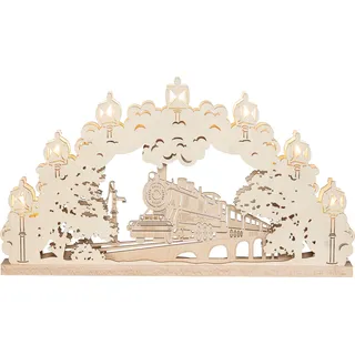 SAICO Original LED Schwibbogen »3D-Lichterbogen, Eisenbahnromantik« Premium LED-Beleuchtung, warmweiß, BxHxT: 52x30x4,5 cm
