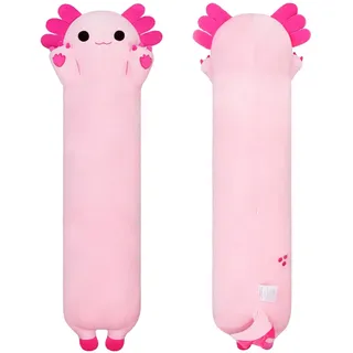SNOWOLF 90cm Axolotl Plüscher Kissen Niedliches Kawaii Axolotl Kuscheltier Weiches Anti-Stress Spielzeug zum Schlafen & Kuscheln Geschenk für Mädchen Kinder Erwachsene