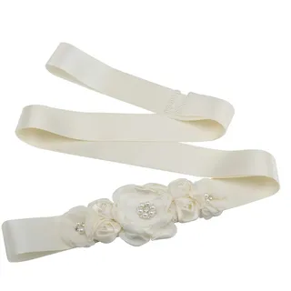 Amorar Dament Hochzeitsgürtel Brautkristallgürtel Elegante Blumen Brautgürtel Sash Brautkleid Schärpe Strass Taillengürtel Hochzeit Schmuckgürtel Kleid Zubehör 270cm lang