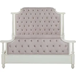 Schlafzimmer Komplett Set Königliches Barock Bett Schminktisch Nachttisch 6 tlg. - Weiß