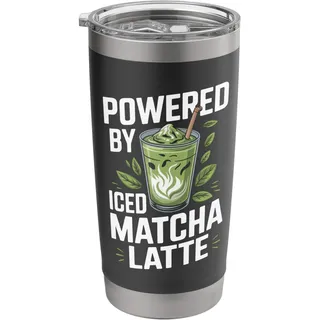 Angetrieben von Iced Matcha Latte Vibrant Green Delight Doppelwandiger Edelstahl-Thermobecher
