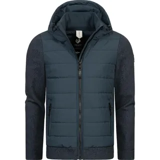 Steppjacke RAGWEAR "Steppjacke Doryan Mel", Herren, Gr. M, blau (night blau), Obermaterial: 100% Polyester PES.  Obermaterial: 100% Polyester PES. Futter: 100% Polyester PES. 100% Polyester PES., gerade hüftbedeckend, hoch geschlossener Ausschnitt, Ärmel ohne Ärmelschlitz extrabreites Bündchen, Jacken Steppjacke, Coole Herren Outdoorjacke mit weichen Ärmeln
