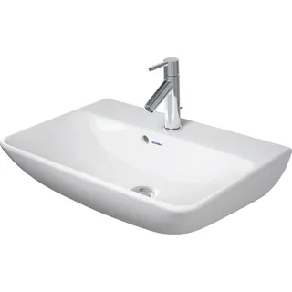 Duravit ME by Starck Waschtisch Compact, mit Überlauf, 1 Hahnloch, 600mm, 234360AA00, Farbe: Weiß Hochglanz mit DuraShield