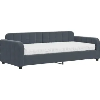 vidaXL Tagesbett mit Matratze Dunkelgrau 90x200 cm Samt - Grau