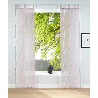 OTTO home Schiebegardine »Dimona« Schlaufen 2 Stk. tlg. 2er-Set, Fertiggardine, inkl. Beschwerungsstange, Wellen, grau
