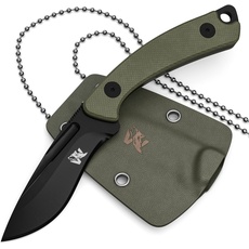 Wolfgangs VERITI Neck Knife Messer - inklusive Kydex Scheide und Kugel Halskette zum umhängen - Mini Survival Outdoor Messer für jeglichen Gebrauch