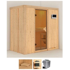 Bild Sauna »Vada«, (Set), 9 KW-Bio-Ofen mit externer Steuerung beige