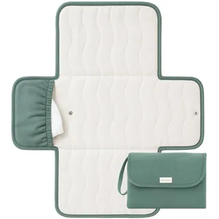 Toddlekind Mini Maven Tragbare Wickelunterlage – Aus Bio-Baumwolle, Wasserabweisend & Faltbar – Wickel-Organizer für Unterwegs, Windeltasche mit Wickelunterlage