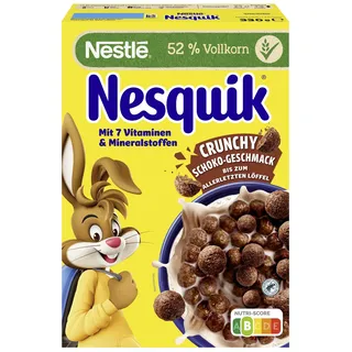 Nesquik Nestlé Nesquik Knusper-Frühstück, Schoko Cerealien mit Vollkorn, 1er Pack (1x 330g)