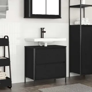 vidaXL Waschbeckenunterschrank 2 Schubladen 34,5 x 60 x 34,5 cm Schwarz