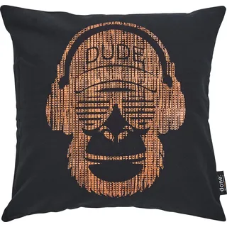 done.® Dekokissen »Monkey« mit auffälligem crushed Aufdruck, Kissenhüle ohne Füllung, 1 Stück, orange