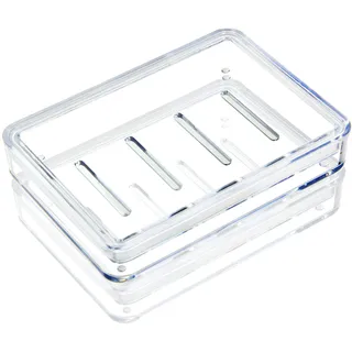 Youngever 4er Pack Seifenhalter, Seifenschale, Seifensparer, transparente Seifenhalter für Dusche, Waschbecken, Badezimmer