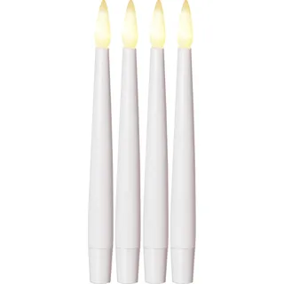 Star 066–79 Kerzen, lang, mit Wachs und LED, 0,064 W, weiß, 15,5 x 1,5 x 1,5 cm, 4 Stück