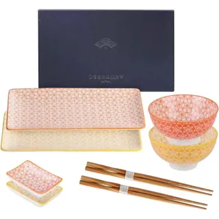 Aurora Celestia Sushi Serviesset – 6-teilig – 2 Personen – Essteller – Tafelservice – Tiefe Teller – Frühstücksteller – Servies – Küchenservies - Bunt