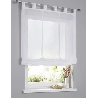 Kutti Raffrollo Schlaufenrollo Brondby 45 x 145 cm Fenstergröße (Velux) weiß