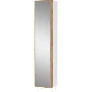 Germania GW-Topeka Hochschrank 39 x 195 cm Weiß/Eiche Glas