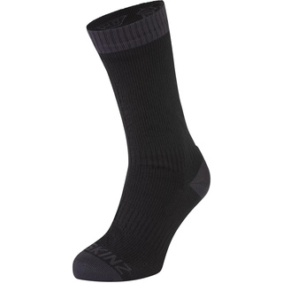 SealSkinz Waterproof Warm Weather Mid Length Sock Unisex Erwachsene, schwarz/grau, S