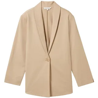 TOM TAILOR Damen Regular Fit Basic Blazer Jacke mit 3/4-Arm, 11485 - Sandy Beige, XXL