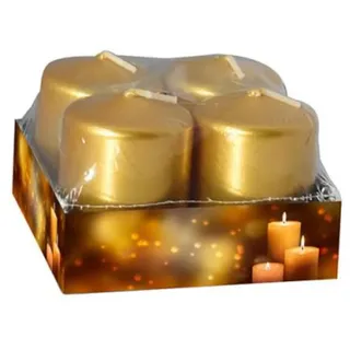 Nataluna Gold Stumpenkerze 3,9 x 5 4 Stück, wie abgebildet