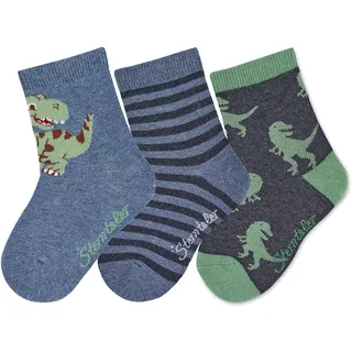 Sterntaler Baby-Jungen Söckchen 3er-Pack Dino Strumpfwaren, Tintenblau, 23-26