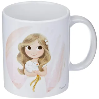 Mopec G670.2.2 Keramiktasse Katze Mädchen Kommunion in Geschenkbox, Porzellan