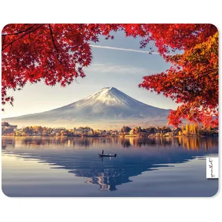 Mauspad im Japan-Design I 24 x 19 cm I Mousepad in Standard-Größe I Mount Fuji-Vulkan Motiv im Frühjahr I Qualitätsdruck auf Zellkautschuk I rutschfest wasserfest und abwischbar I dv1241