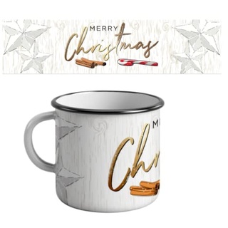 Handarbeit-Lieblingsladen 1 Emaille-Tasse Weihnachten 300ml Geschenk für die Großeltern, Eltern, Vater Mutter zu Weihnachten Tasse Trinkbecher Christmas Geschenkidee für Opa, Oma, Mehrfarbig