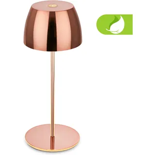 Briloner Leuchten LED Außen-Tischleuchte "Serina Mini" LED-Modul Extra-Warmweiß Akku Tischlampe, kabellos, IP44, Wohnzimmer, Schlafzimmer, Outdoor, kupfer glänzend