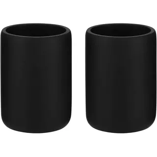 Homeware Zahnputzbecher , Schwarz , Kunststoff , Uni , 10.2 cm , Badaccessoires, Zahnputzbecher