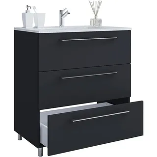 VCM my bath Badmöbel-Set Schubo 914851 schwarz 60,0 x 46,0 x 86,0 cm