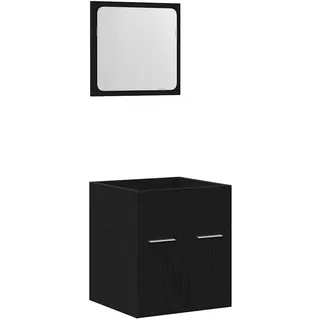 vidaXL Badmöbel-Set 2-tlg. Schwarz Eiche