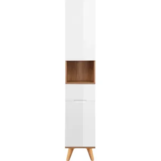 WELLTIME Lund Hochschrank 35 x 187 x 29,5 cm Weiß Holz
